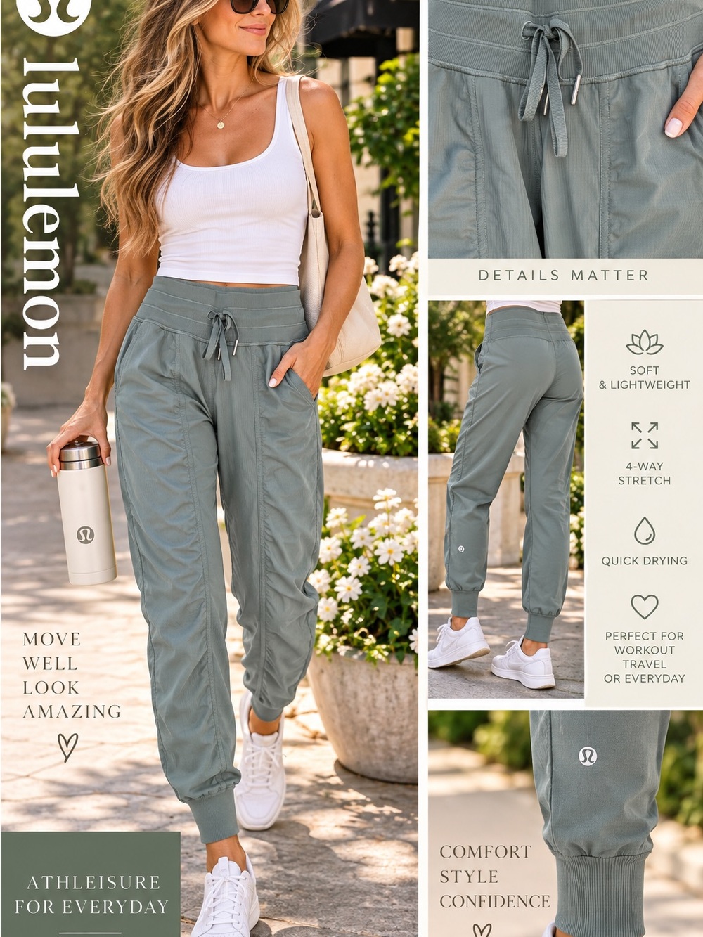 Lululemon Beyond the Studio Jogger Sage Green Size 2